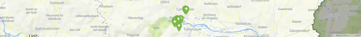 Kartenansicht für Apotheken-Notdienste in der Nähe von Mautern an der Donau (Krems (Land), Niederösterreich)